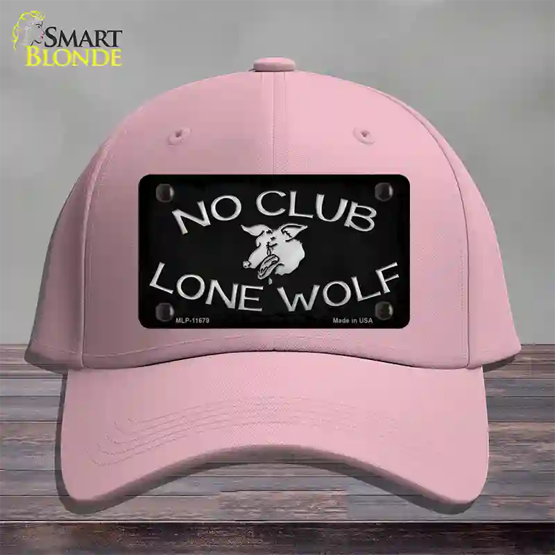 No Club Lone Wolf Novelty License Plate Hat Cotton / Pink