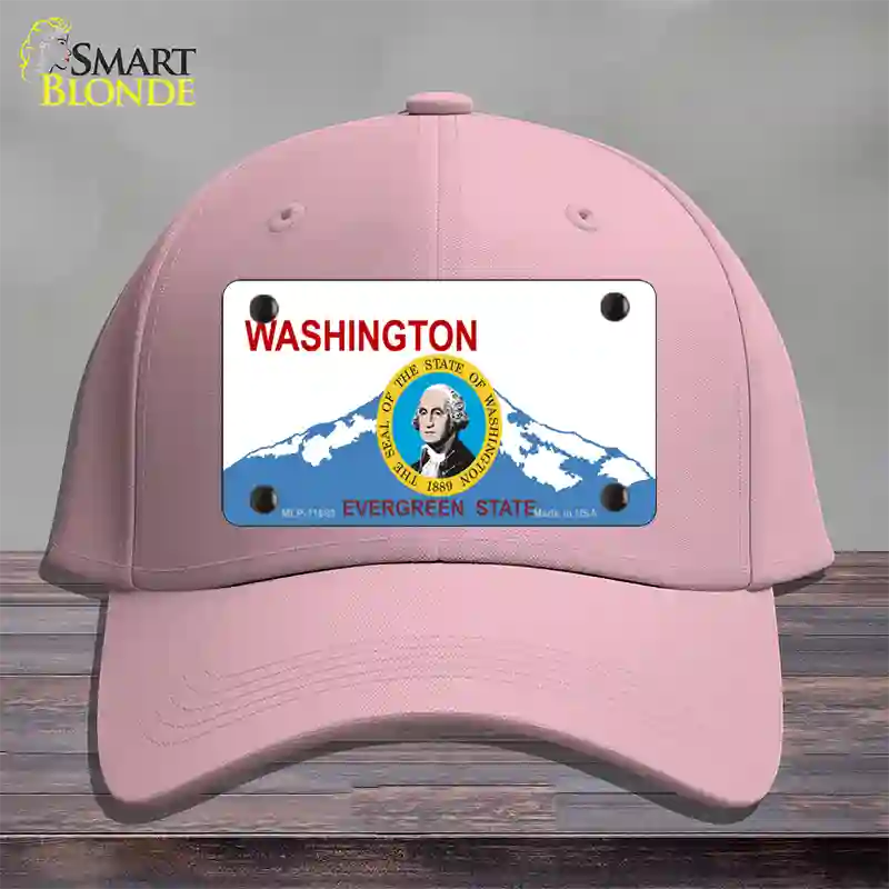 Washington Seal And State Novelty License Plate Hat Cotton / Pink