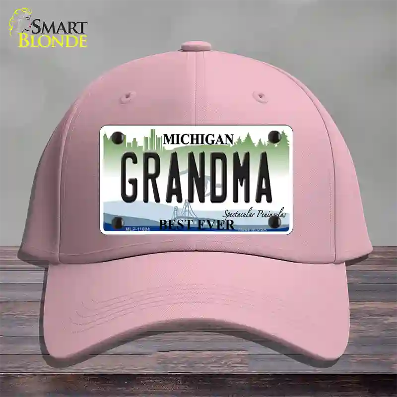 Grandma Michigan Novelty License Plate Hat Cotton / Pink