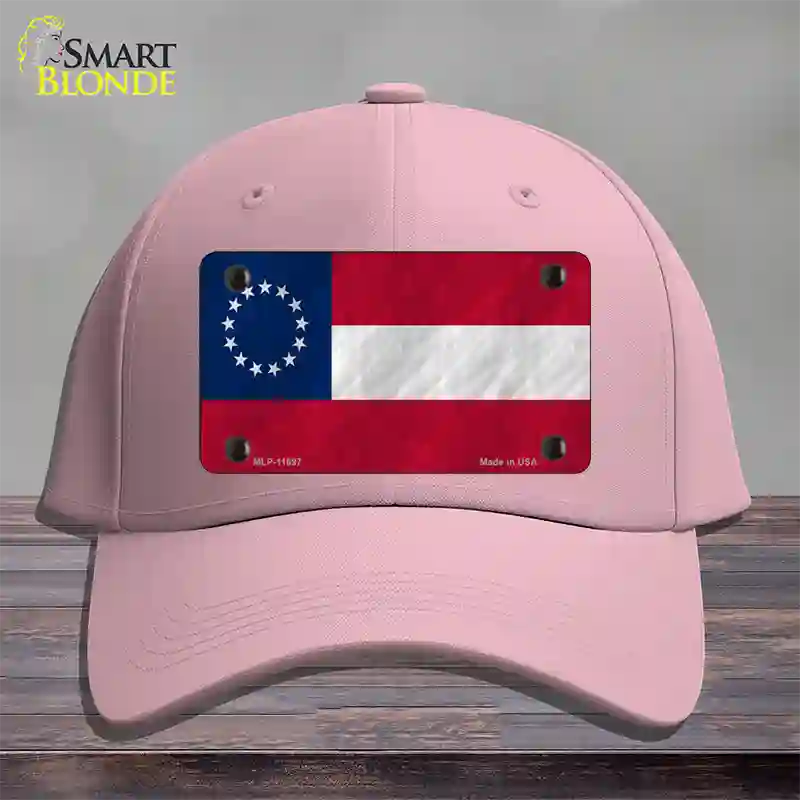 First Confederate Flag 13 Stars Novelty License Plate Hat Cotton / Pink