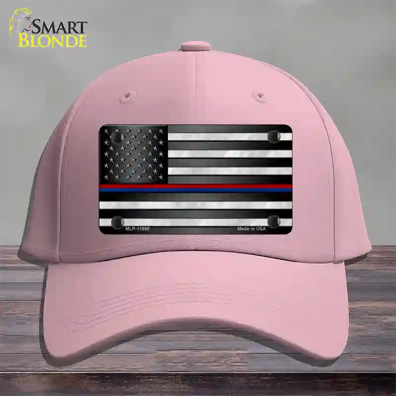 First Responder American Flag Novelty License Plate Hat Cotton / Pink