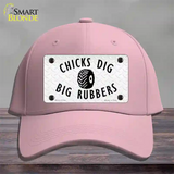 Chicks Dig Big Rubbers Novelty License Plate Hat Cotton / Pink