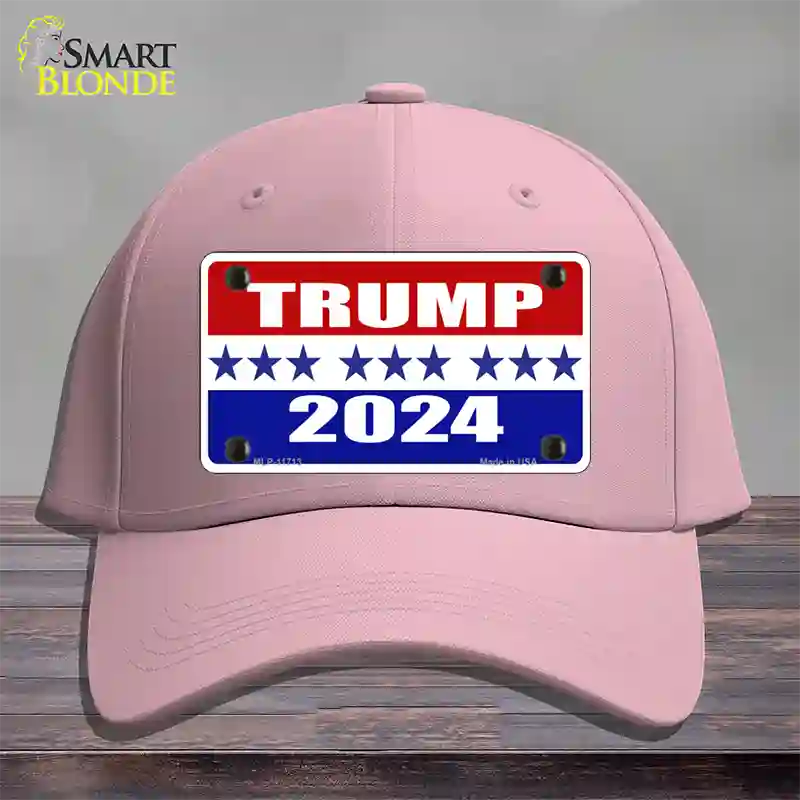 Trump 2024 Star Novelty License Plate Hat Cotton / Pink