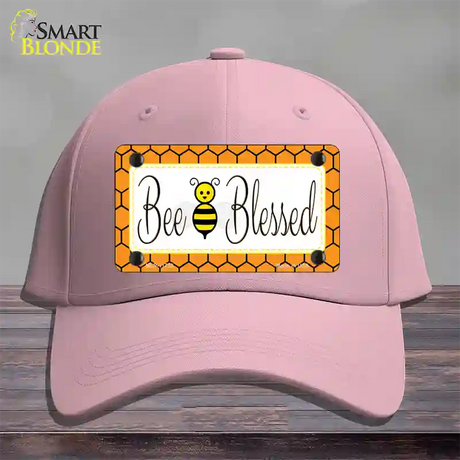 Bee Blessed Simple Novelty License Plate Hat Cotton / Pink