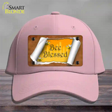 Bee Blessed Scroll Novelty License Plate Hat Cotton / Pink