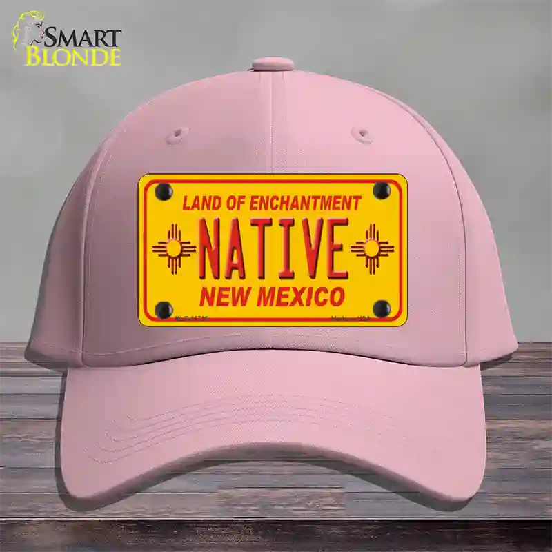 Native New Mexico Yellow State Novelty License Plate Hat Cotton / Pink