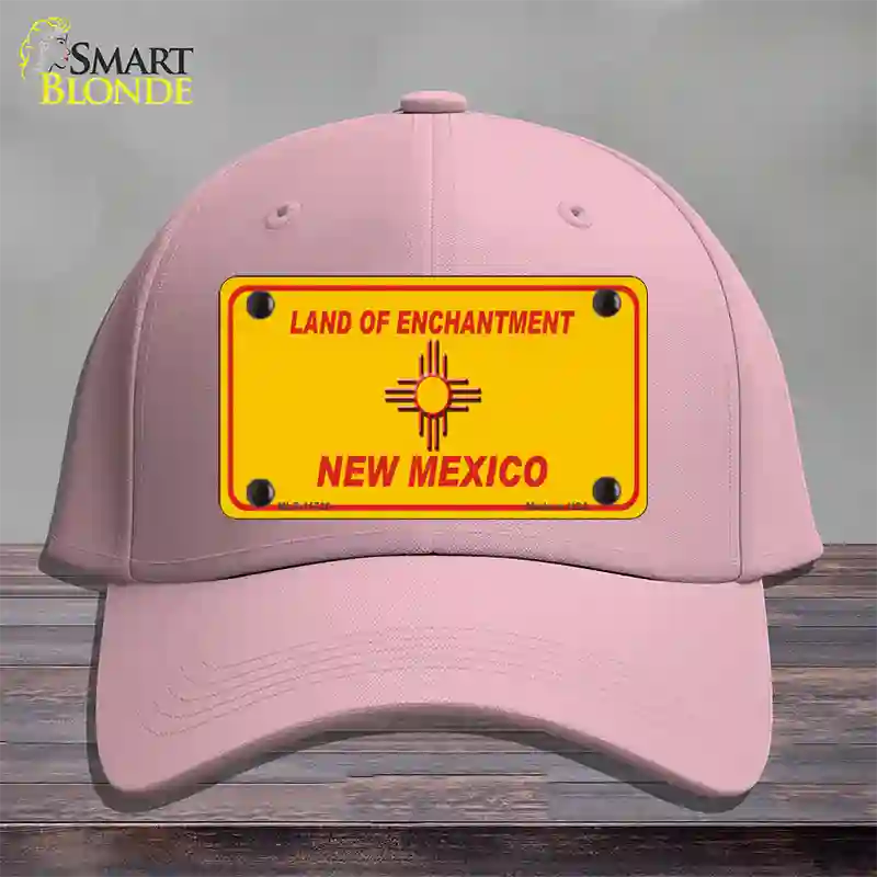 New Mexico Blank Yellow State Novelty License Plate Hat Cotton / Pink