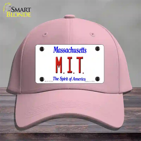 MIT Massachusetts State Novelty License Plate Hat Cotton / Pink