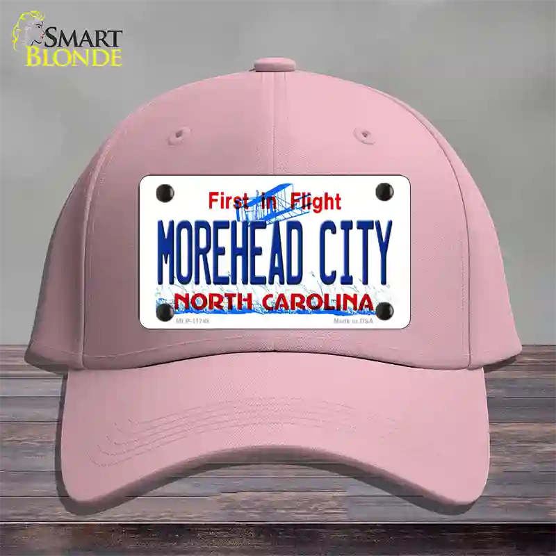 Morehead City North Carolina State Novelty License Plate Hat Cotton / Pink