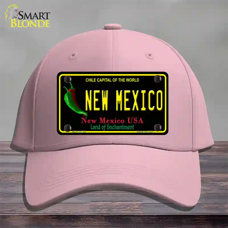 New Mexico Black State Novelty License Plate Hat Cotton / Pink