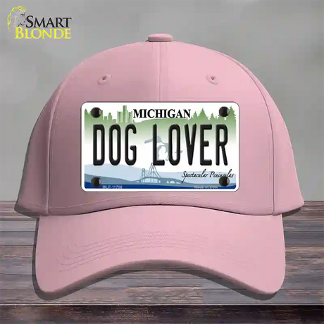 Michigan Dog Lover Novelty License Plate Hat Cotton / Pink