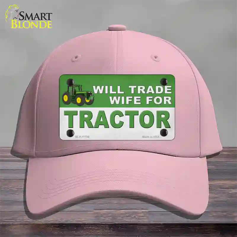 Will Trade Wife for Tractor Novelty License Plate Hat Cotton / Pink