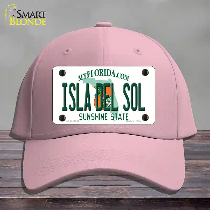 Isla Del Sol Florida Novelty License Plate Hat Cotton / Pink