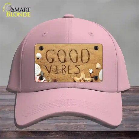 Good Vibes in the Sand Novelty License Plate Hat Cotton / Pink