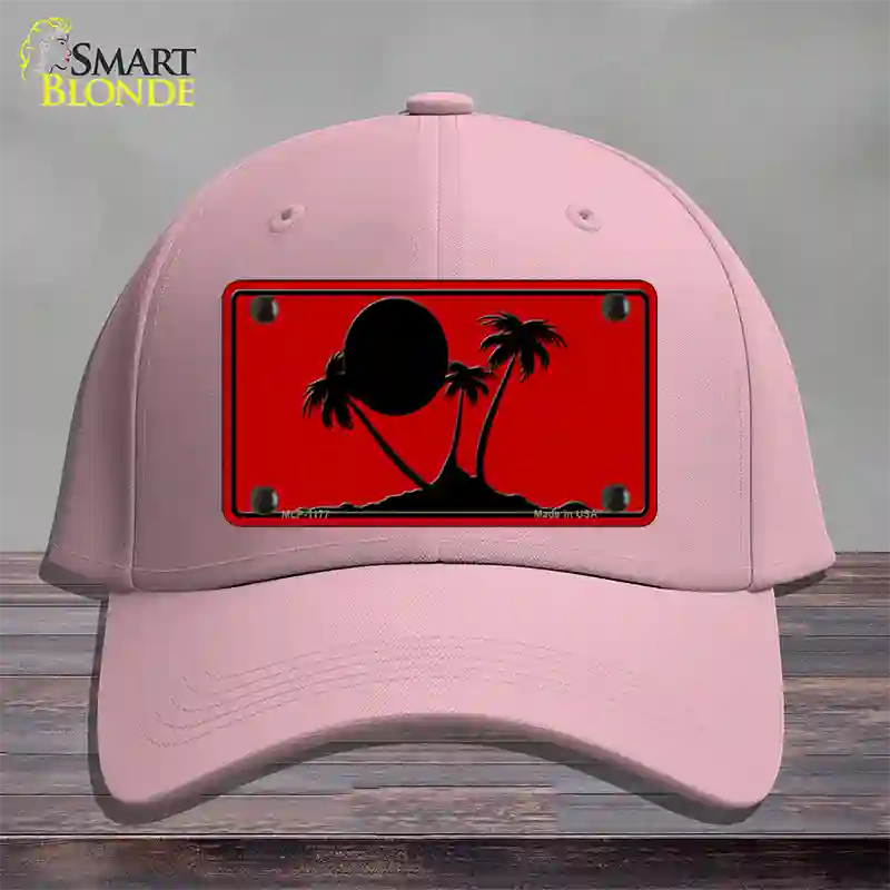 Island Palms Novelty License Plate Hat Cotton / Pink