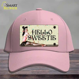 Hello Sweetie Vintage Pinup Novelty License Plate Hat Cotton / Pink