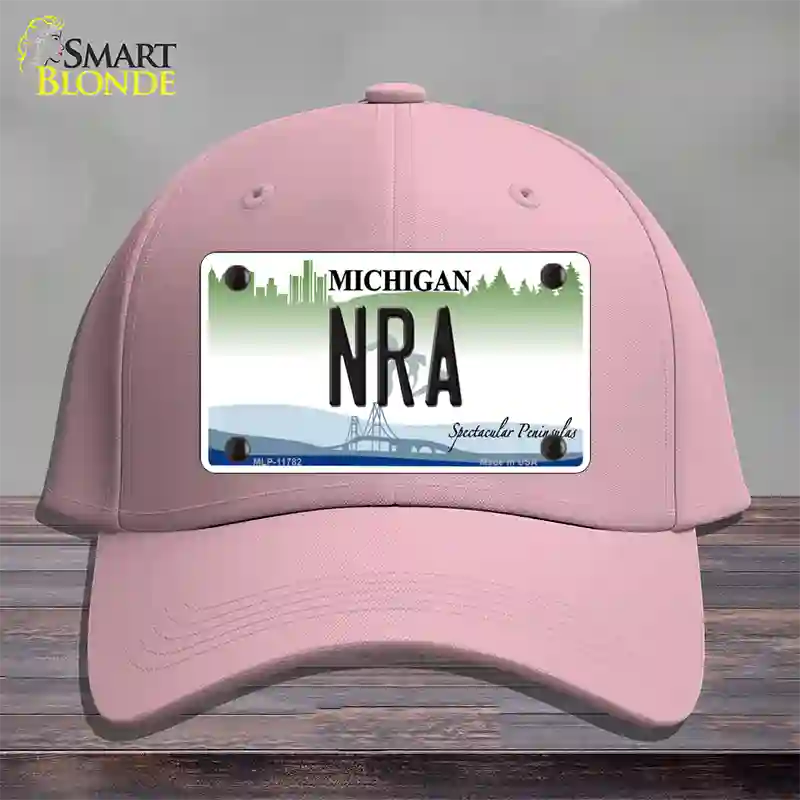 NRA Michigan Novelty License Plate Hat Cotton / Pink