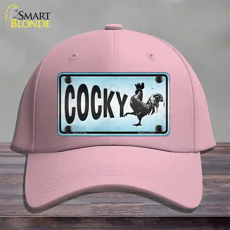 Cocky Chicken Novelty License Plate Hat Cotton / Pink