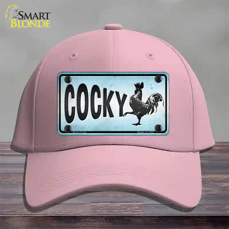 Cocky Chicken Novelty License Plate Hat Cotton / Pink