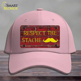 Respect the Stache Novelty License Plate Hat Cotton / Pink