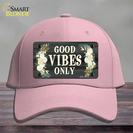 Good Vibes Only Novelty License Plate Hat Cotton / Pink