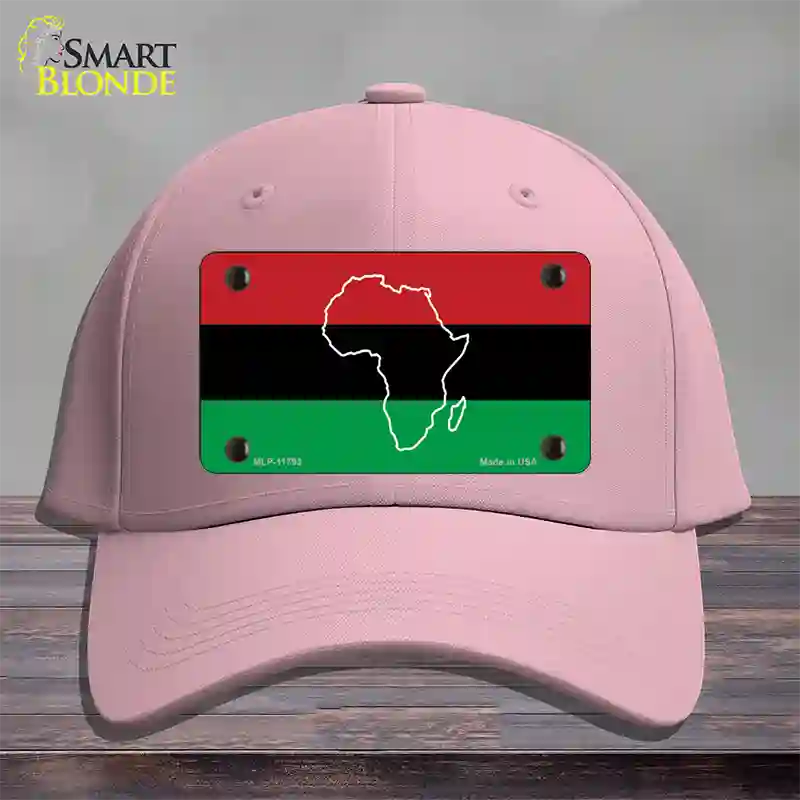 Africa Outline With Flag Novelty License Plate Hat Cotton / Pink