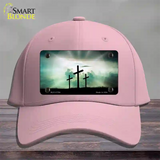 Crosses in the Sun Blue Novelty License Plate Hat Cotton / Pink