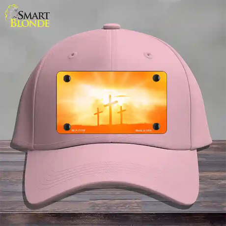 Crosses in the Sun Orange Novelty License Plate Hat Cotton / Pink