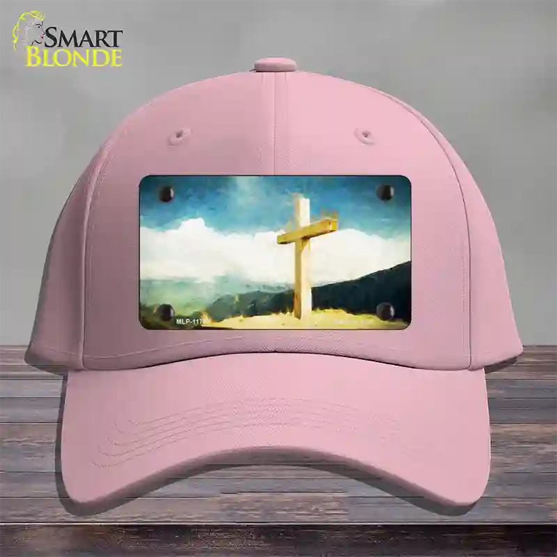 Lone Cross in the Sky Novelty License Plate Hat Cotton / Pink