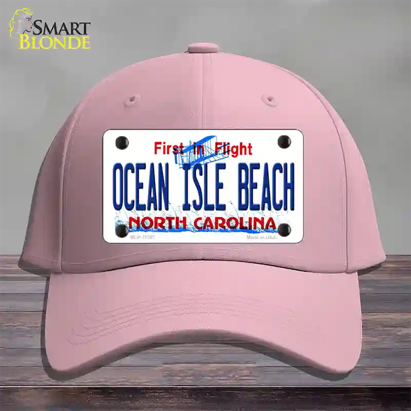 Ocean Isle Beach North Carolina Novelty License Plate Hat Cotton / Pink