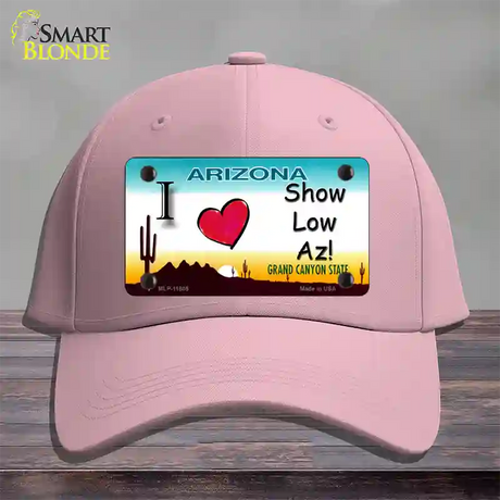 I Love Show Low AZ Novelty License Plate Hat Cotton / Pink