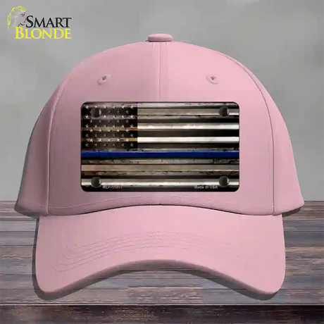 Thin Blue Line American Flag Novelty License Plate Hat Cotton / Pink