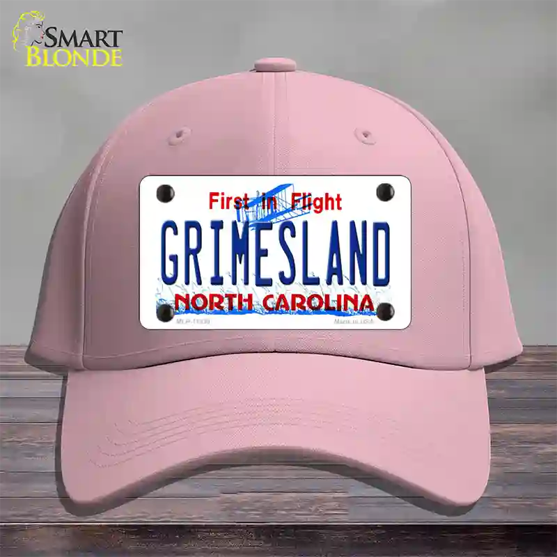 Grimesland North Carolina Novelty License Plate Hat Cotton / Pink