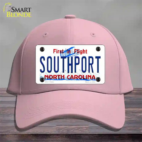 Southport North Carolina Novelty License Plate Hat Cotton / Pink