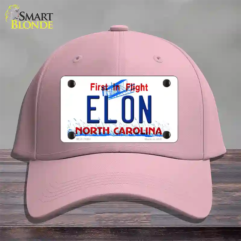 Elon North Carolina Novelty License Plate Hat Cotton / Pink