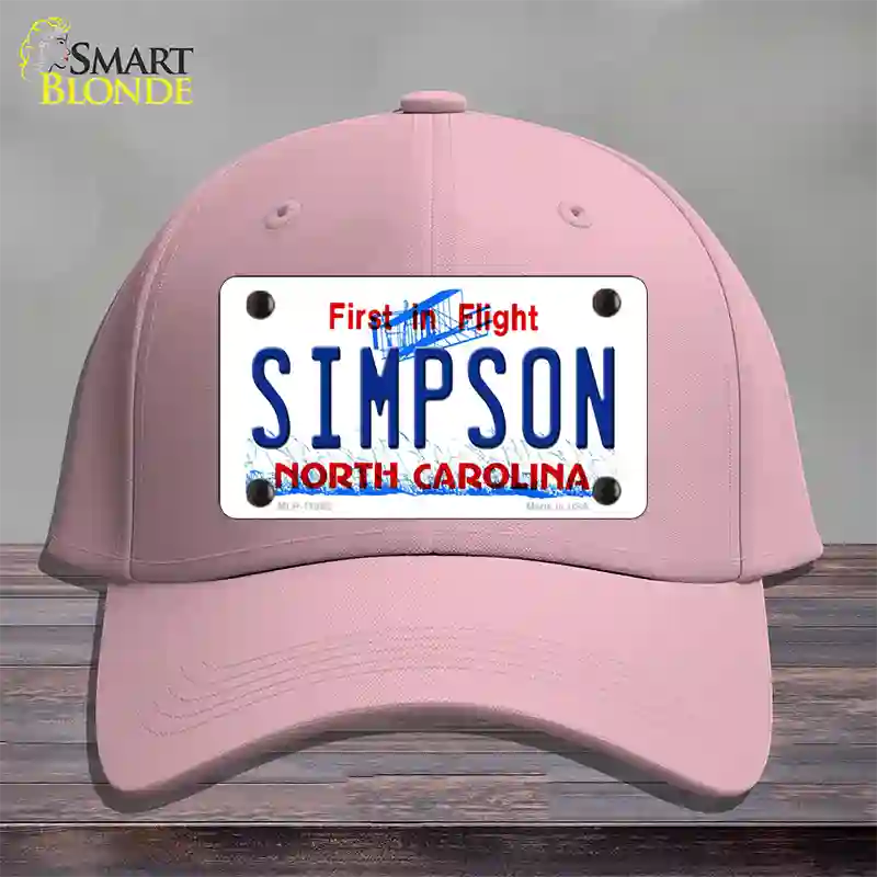 Simpson North Carolina Novelty License Plate Hat Cotton / Pink