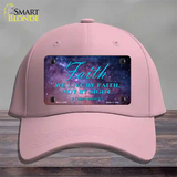 Live By Faith Novelty License Plate Hat Cotton / Pink