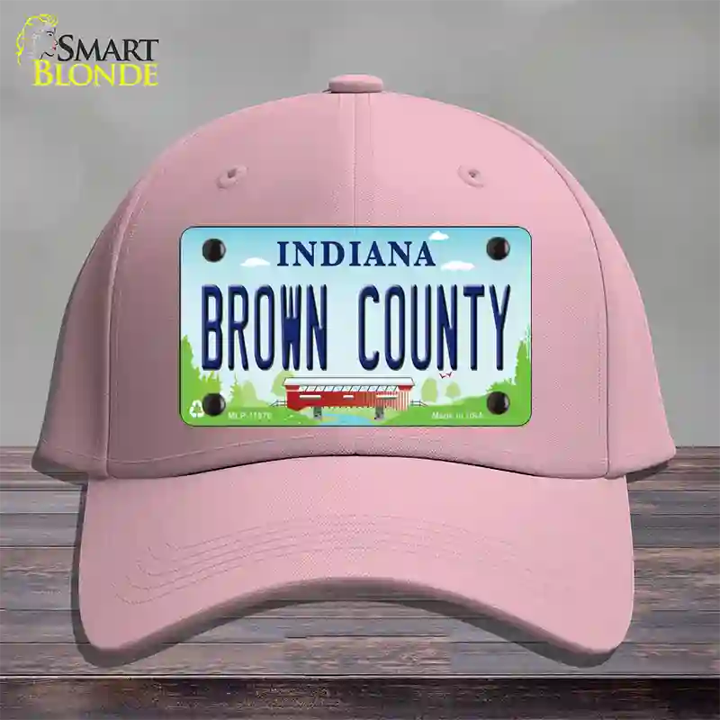 Brown County Indiana Novelty License Plate Hat Cotton / Pink