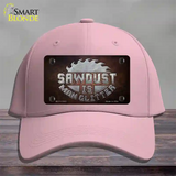 Sawdust is Man Glitter Novelty License Plate Hat Cotton / Pink