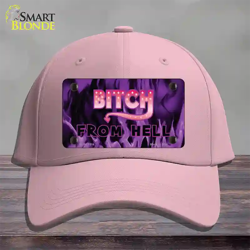 Bitch from Hell Novelty License Plate Hat Cotton / Pink