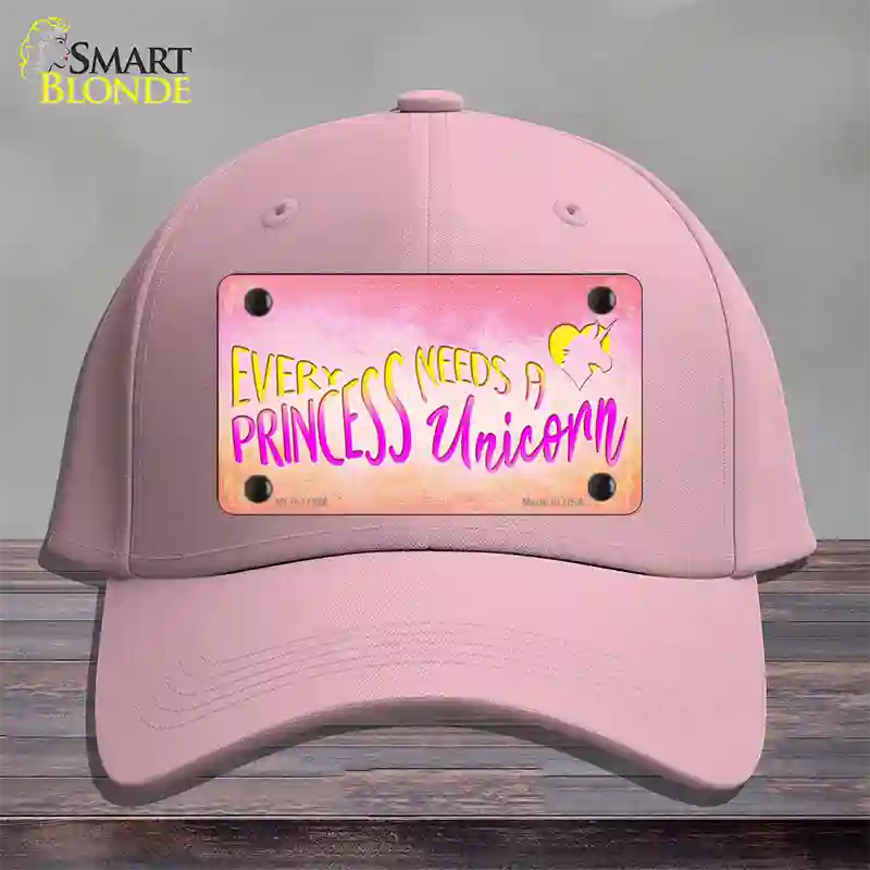 Princess and Unicorn Novelty License Plate Hat Cotton / Pink