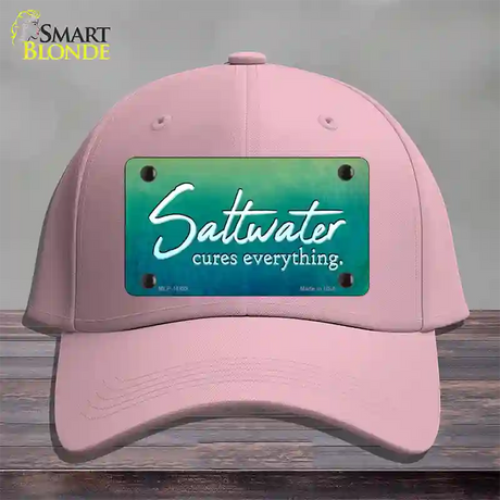 Saltwater Cures Everything Novelty License Plate Hat Cotton / Pink