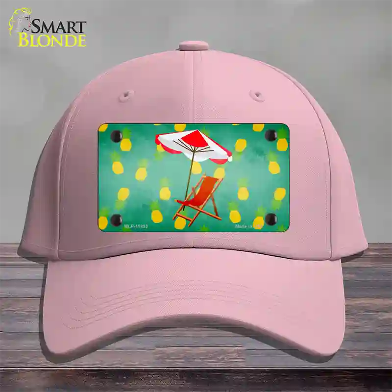 Chair and Umbrella Novelty License Plate Hat Cotton / Pink