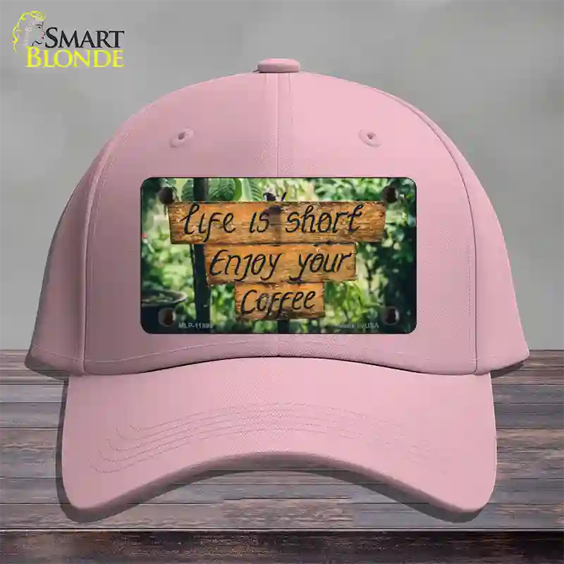 Enjoy Your Coffee Novelty License Plate Hat Cotton / Pink