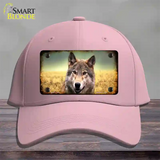 Wolf Novelty License Plate Hat Cotton / Pink