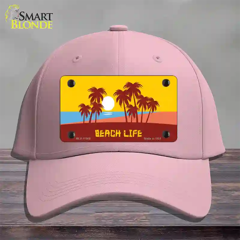 Beach Life Novelty License Plate Hat Cotton / Pink