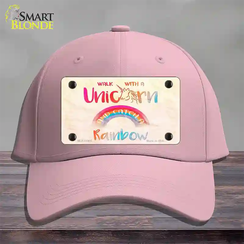 Walk with a Unicorn Novelty License Plate Hat Cotton / Pink