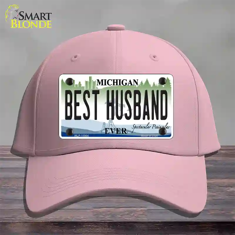 Michigan Best Husband Novelty License Plate Hat Cotton / Pink