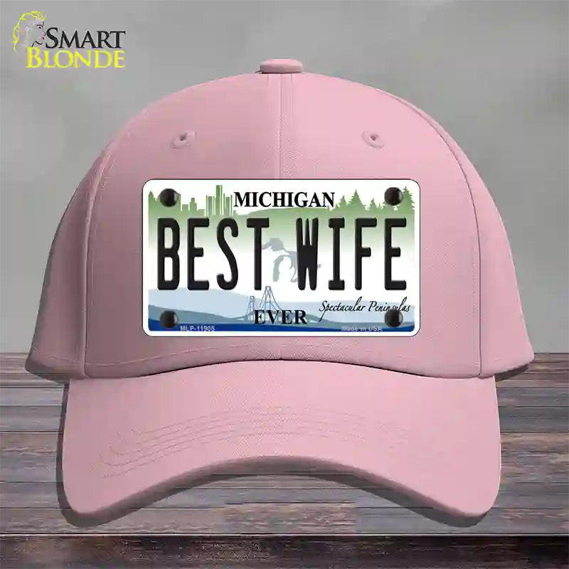 Michigan Best Wife Novelty License Plate Hat Cotton / Pink