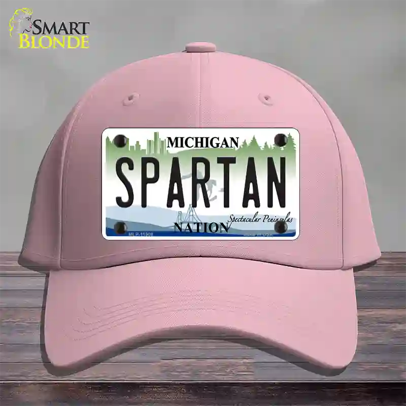 Michigan Spartan Novelty License Plate Hat Cotton / Pink